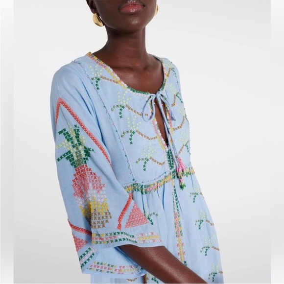 FARM Rio Women’s Embroidered Pineapple linen-blend Maxi Dress, XL, NWT $345 - Picture 9 of 16